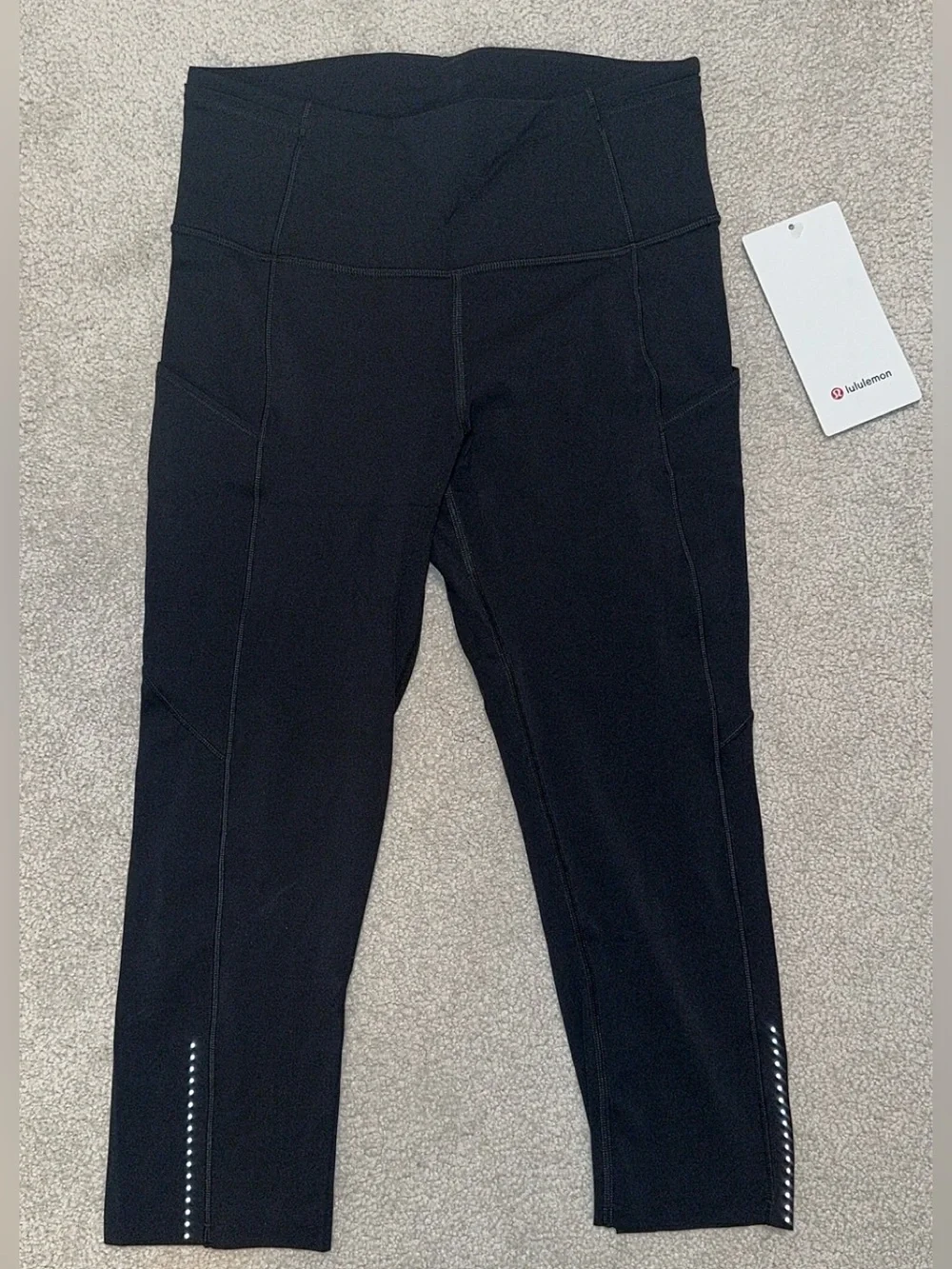 lululemon athletica Black Reflective Pocket Leggings